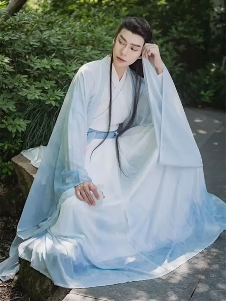Hanfu เสื้อเชิ้ตผู้ชายฮาโลวีนโบราณชุดคอสเพลย์ผู้หญิง3ชิ้นชุด2XL ขนาดพิเศษ