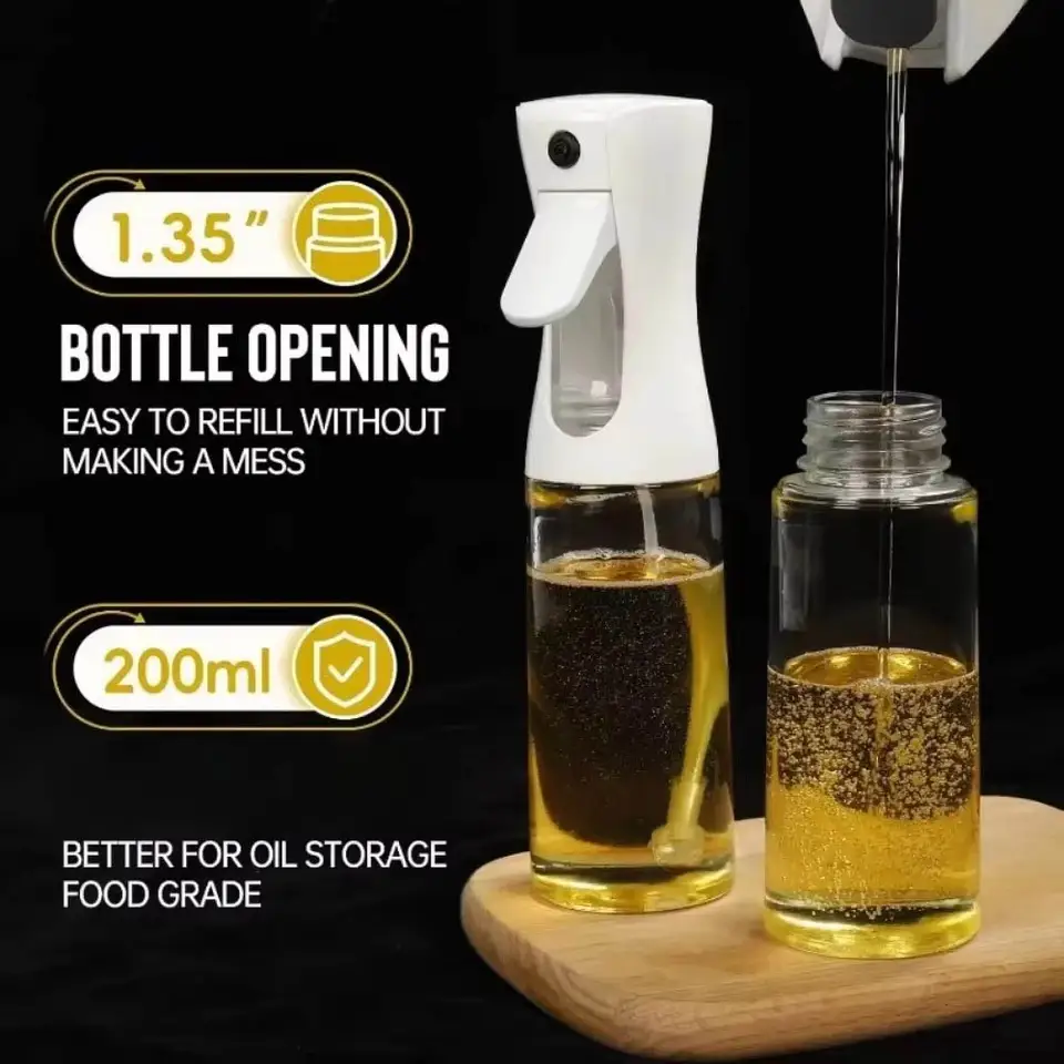 Oil Spray for Cooking - Olive Oil Dispenser Bottle Sprayer Mist-Reusable Food Grade Oil Vinegar,Spray Bottle Kitchen Accessories - 4