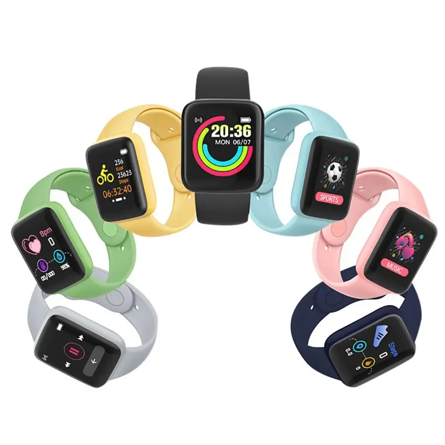 Multifunctional Smart Watch Men Women Bluetooth Connected Phone Music Fitness Sports Bracelet Sleep Monitor Y68 Smartwatch D20