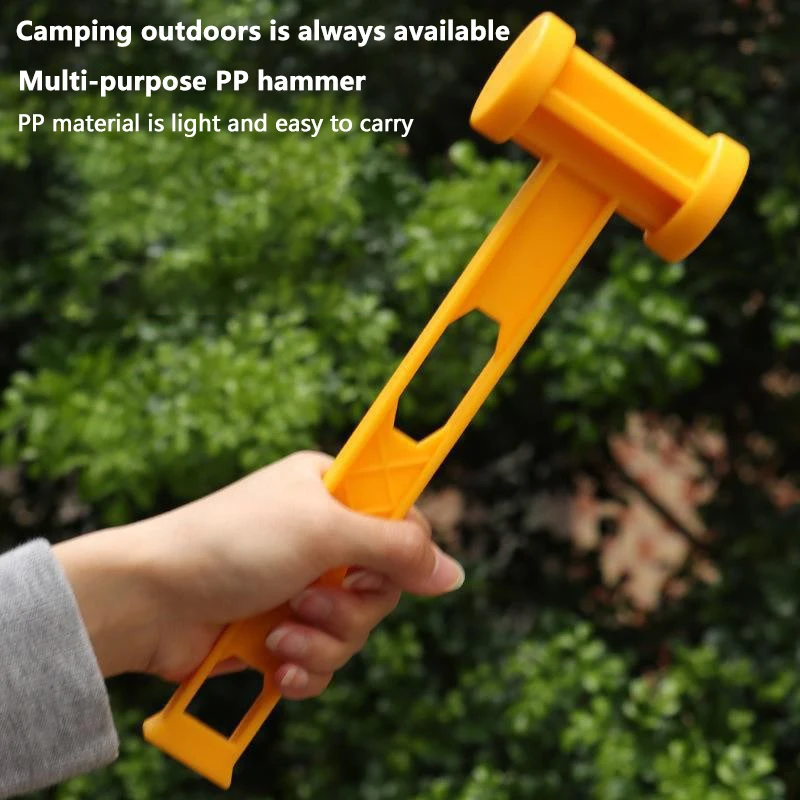 Outdoor Light Weight Hammer PE Solid Color Pulling Nail Hammer For Camping Portable Ceiling Tent Ground Nail Hammer Tools