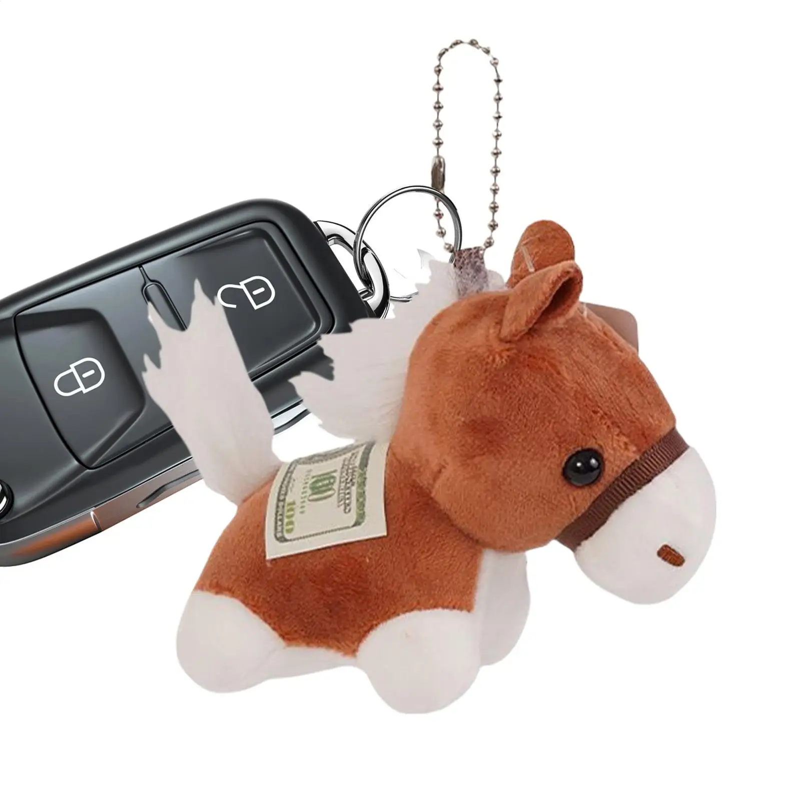 LLavero de caballo con colgante de caballo relleno, llaveros de animales de peluche 2026 para mujeres, niños, profesores, estudiantes, cartera, mochila
