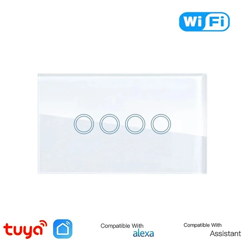 

【Flash Deal】Wifi Smart Light Switch 2500W Touch Switch With Neutral Wire Smart Life Control Via Alexa Google Home