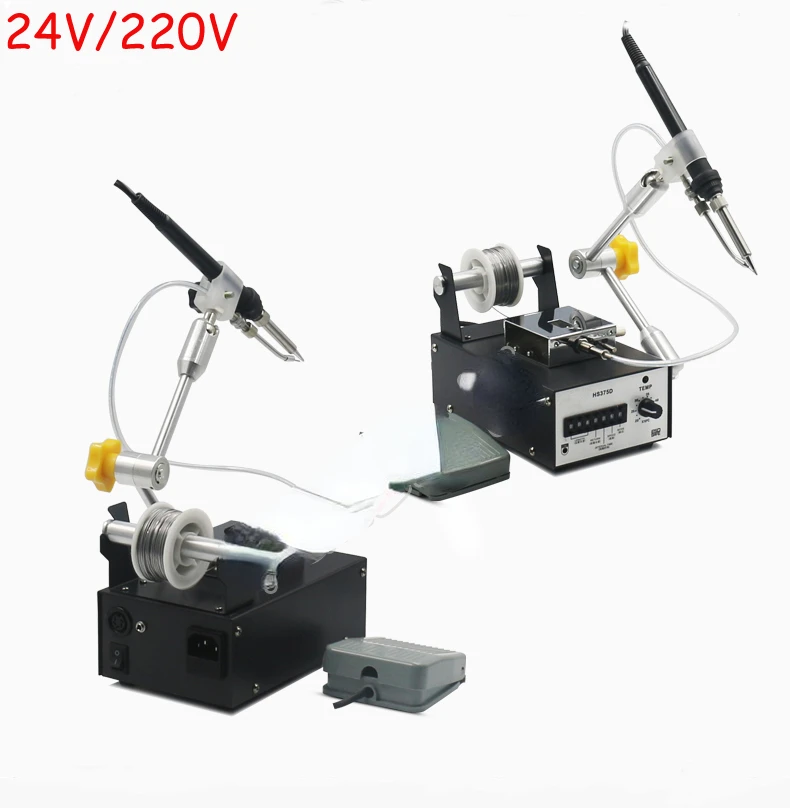 A-BF 60W 12V/24V Foot Switch Send Tin Soldering Machine   Automatic Tin Feeding Constant Temperature Soldering Iron HS370/HS375D