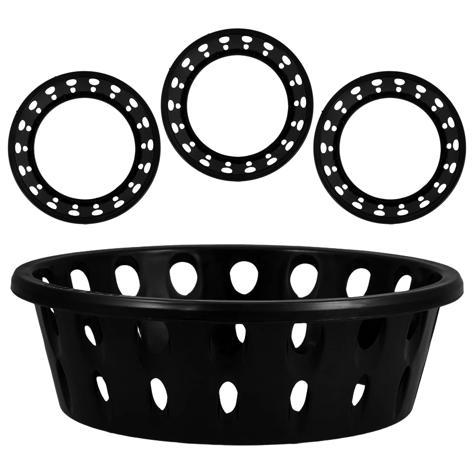 

4pcs Plastic Melon Cradle Watermelon Holder Anti-Slip Fruit Ring Round Shape Reusable Cantaloupe Fixing Ring Coconut
