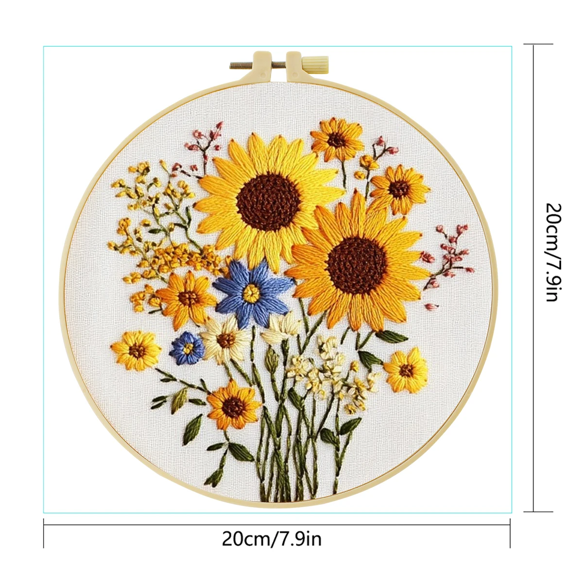 Das wunderschöne Blumen-DIY-Stickset für Anfänger ist zum Drucken, Nähen, Kunst, Basteln, Malen und Heimdekoration konzipiert – Detail 4