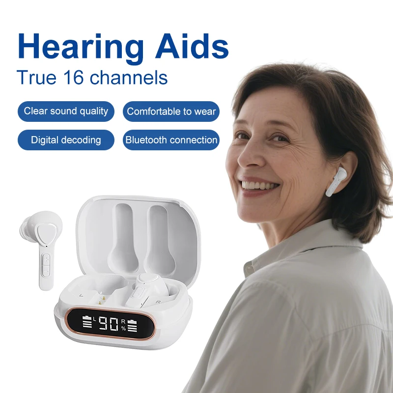 Smart BT Digital Sound Amplifier TS756 Binaural Hearing Aids 32 Channels APP Programmable Rechargeable Battery Box