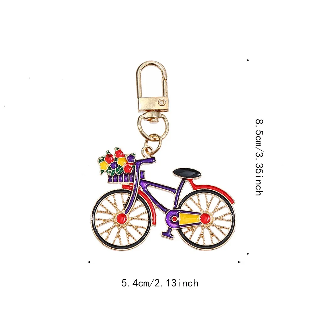 عمل دراجة المفاتيح سبيكة الإبداعية النفط بسيط زهرة دراجة المفاتيح حقيبة مفتاح السيارة قلادة شخصية