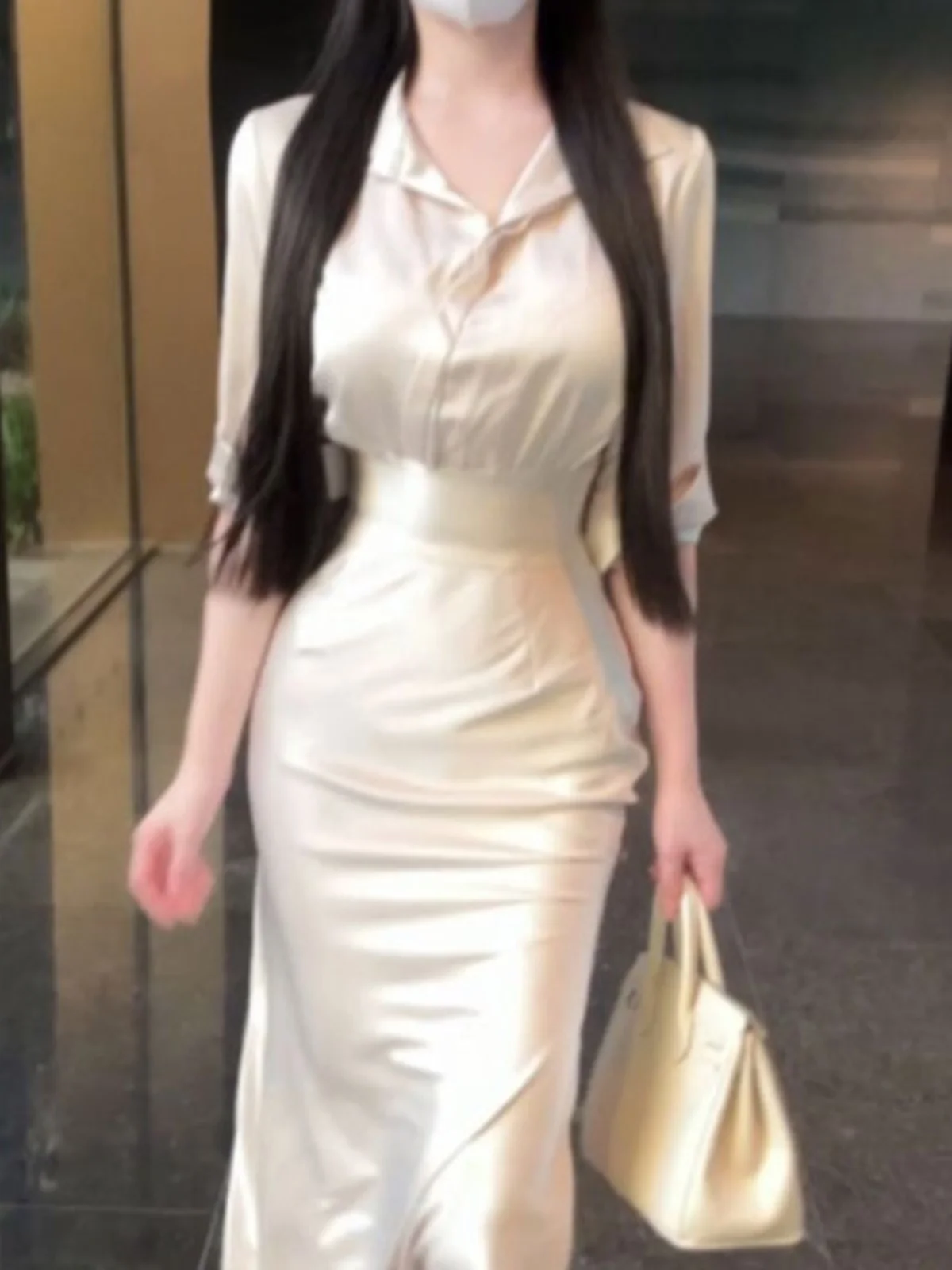 

Элегантная женственная рубашка и юбка-рыбий хвост, комплект из двух предметов, высококачественная модная одежда, весенняя коллекция, удобный хлопок, корейский стиль