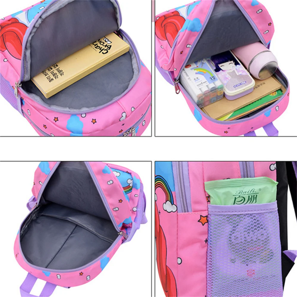 Cute Cartoon School Bags para crianças, mochilas ajustáveis, Kindergarten Schoolbag, Toddler Kids and Girls