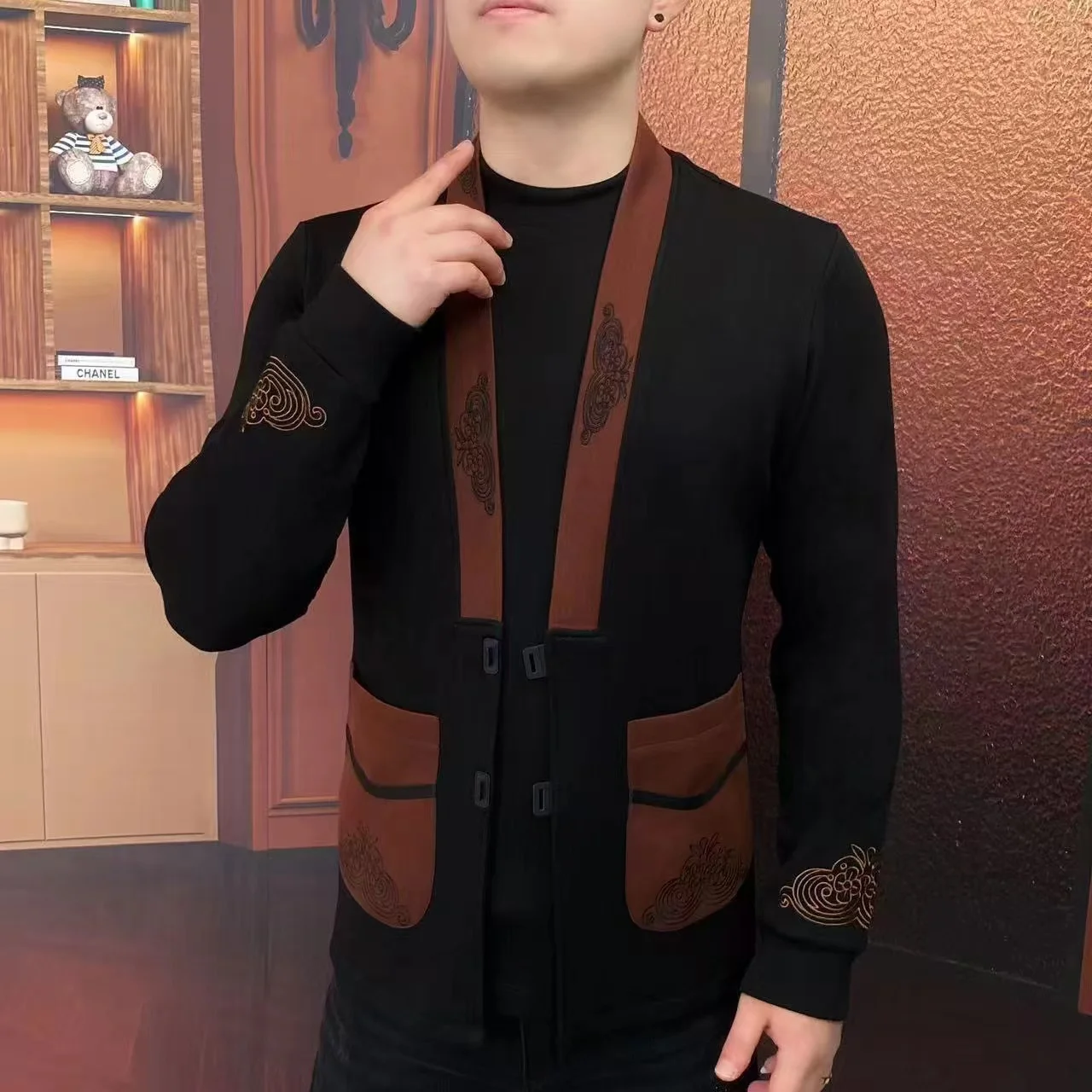 

Мужская толстовка Slim Fit с капюшоном, модная, универсальная, легкая, премиум-качества, с длинным рукавом и V-образным вырезом