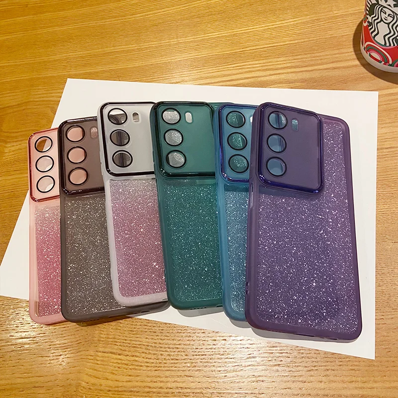 For VIVO Y19S Case Luxury Glitter Electroplated Shockproof Soft Silicone Camera Protection Cover for VIVO V40E IQOOZ9S V25 V25e