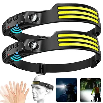 פנס ראש LED נטען עם חיישן תנועה ועמיד למים