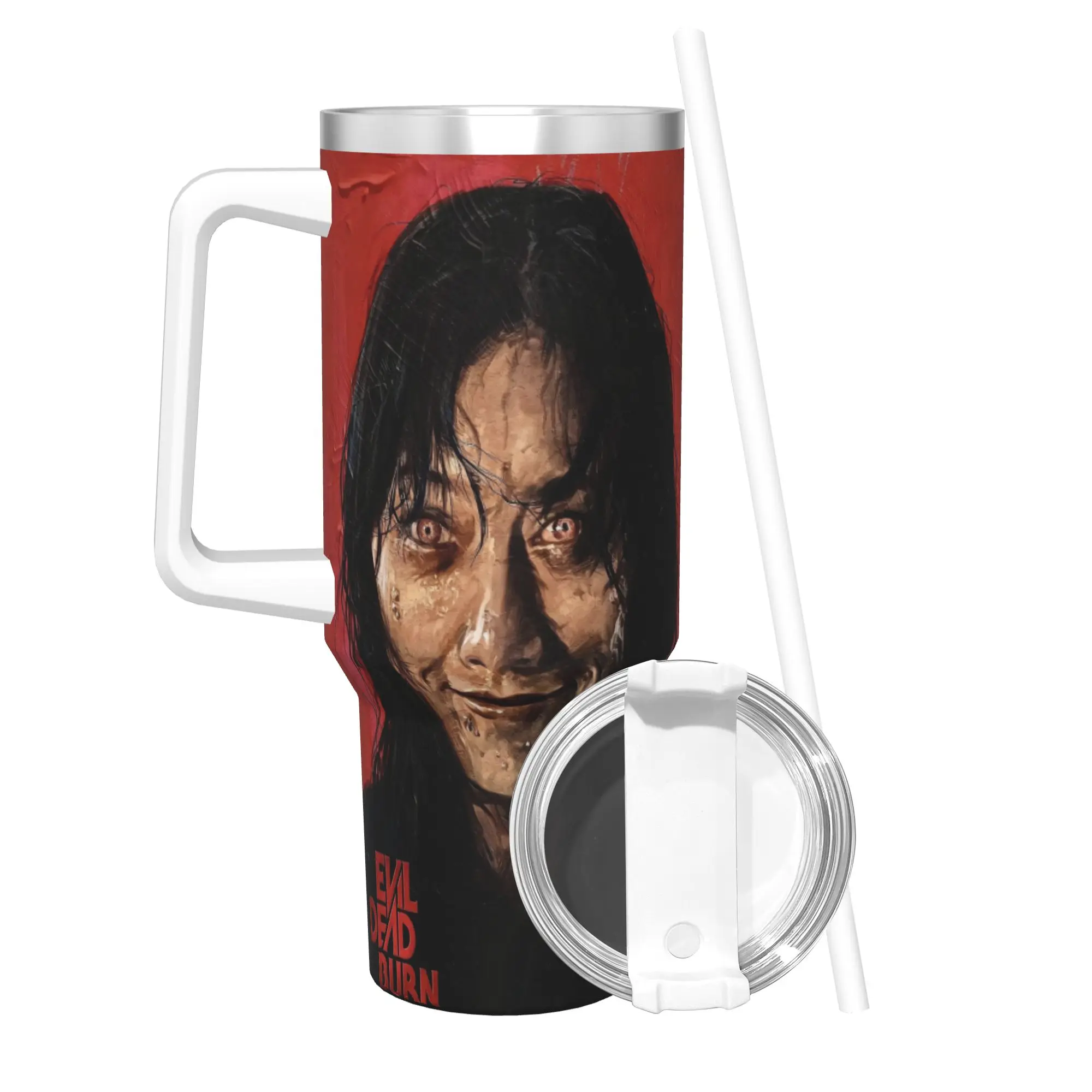 Evil Dead Burn Tumbler 40oz Stainless Steel Double Wall Vacuum Insulated  Tumblers Mug With Straw