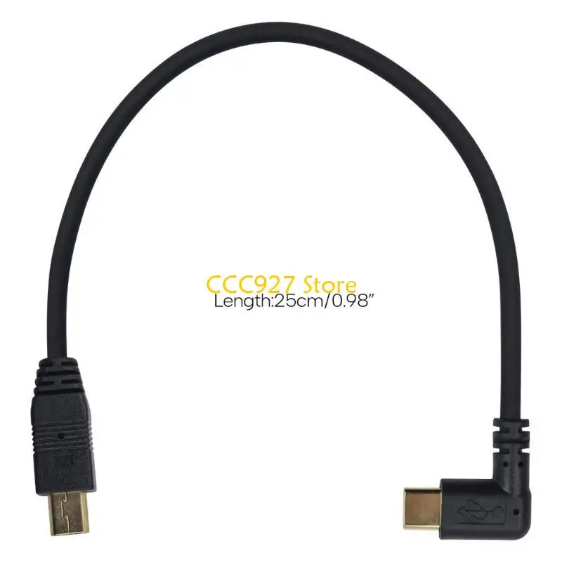 B03F Mini USB to Type C Adapter Converter Cable for Camera Phone OTG Cable 90 Degree - view 6