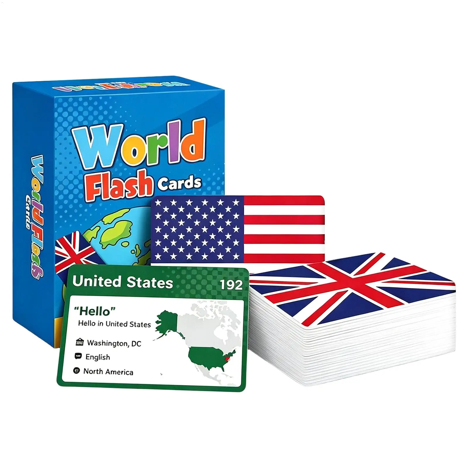 World Flags Flash Cards 245 Pieces Educational Learning Flash Card Geography Games for All Ages Family Classroom Homeschool
