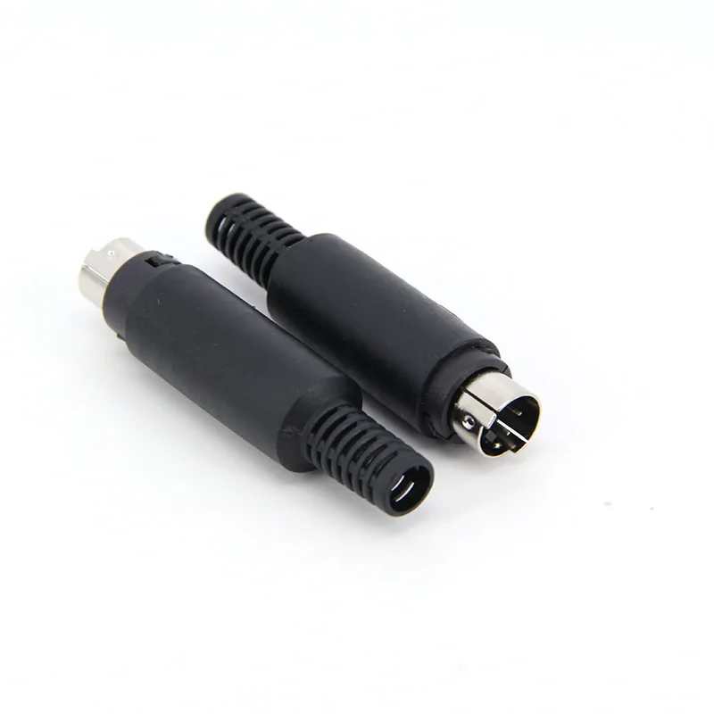 Soldering Cables Mini or DIN 3/4/5/6/7/8 Pin Male Connector S-Video Terminal Circular Plug Plastic Handle Adapter V