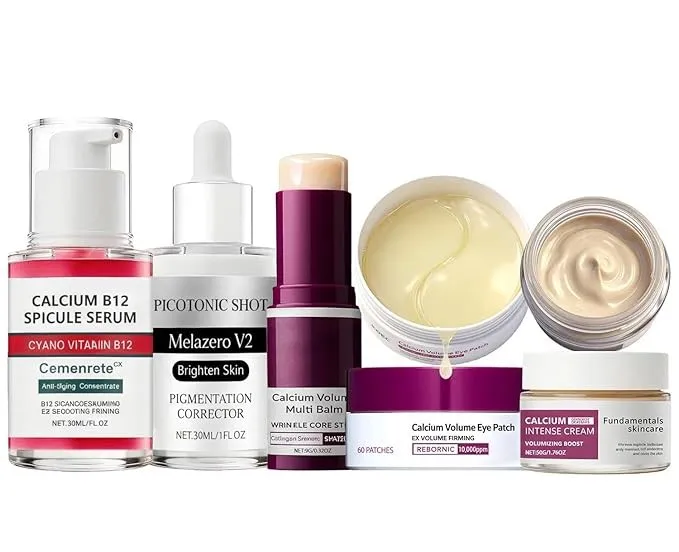 

Calcium Daily Care Skin Set with Calcium Multi Balm Stick – Gentle Firming & Moisture Routine for Smooth, Comfortable-Looking