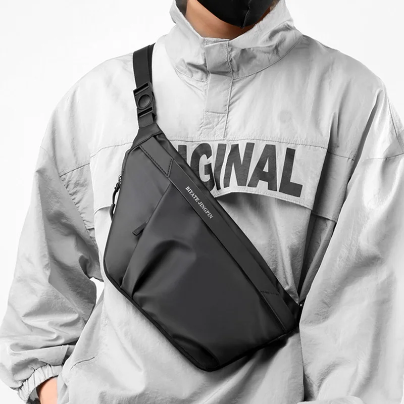 Bolso de pecho informal para hombre, riñonera impermeable para deportes al aire libre, bolso de hombro pequeño a la moda, bolso cruzado ligero para teléfono