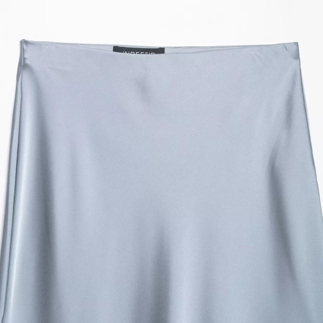 Fashionable Asymmetric Hem Silk Satin Lace Midi Skirt Women's New Spring Summer High Waist Poly Fiber Iron Free Skirts