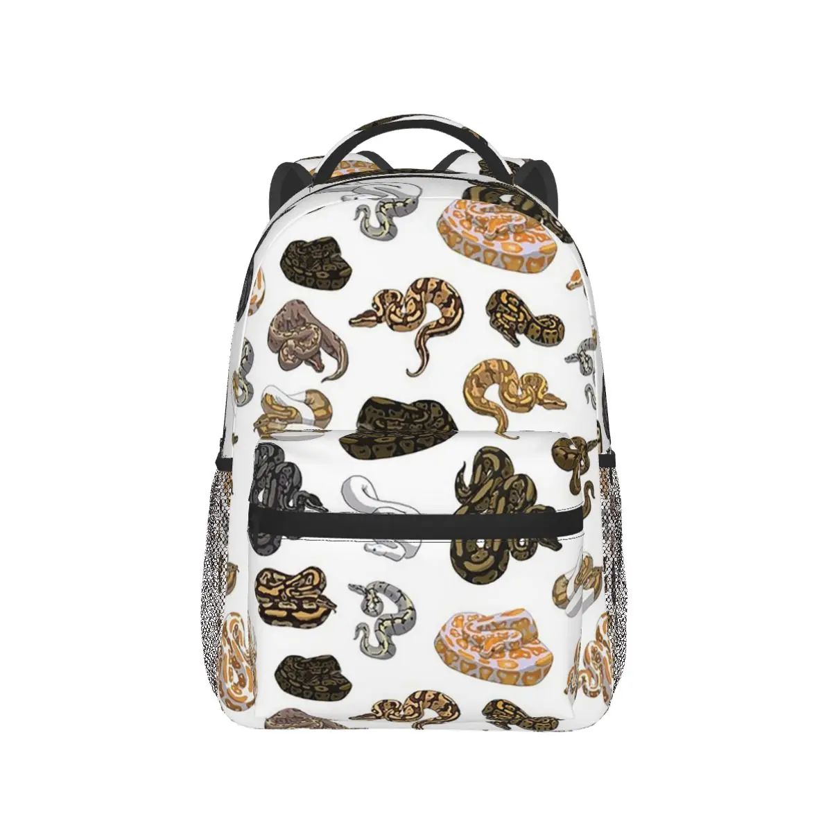 حقائب ظهر بدون أكمام بنمط الأفعى من Ball Python Morph للأولاد والبنات حقيبة كتب للطلاب حقائب مدرسية حقيبة كتف للسفر