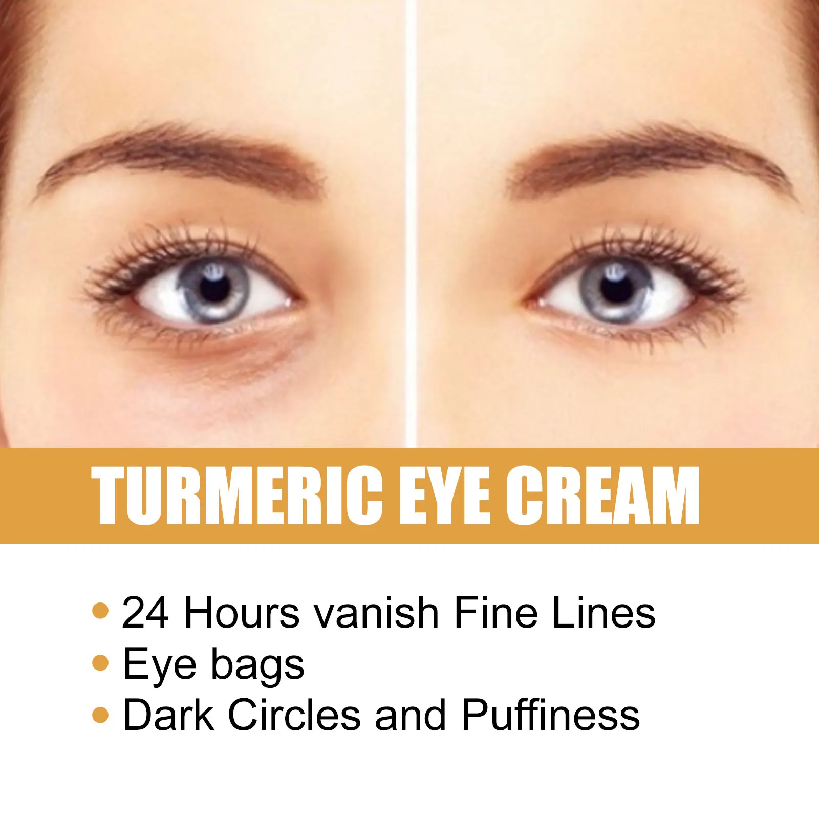 Eelhoe Turmeric Eye Cream Fade Eye Corner Fine Lines and Dark Circles Dark Circle Removal Anti-Wrinkle Brightening Skin Makeup