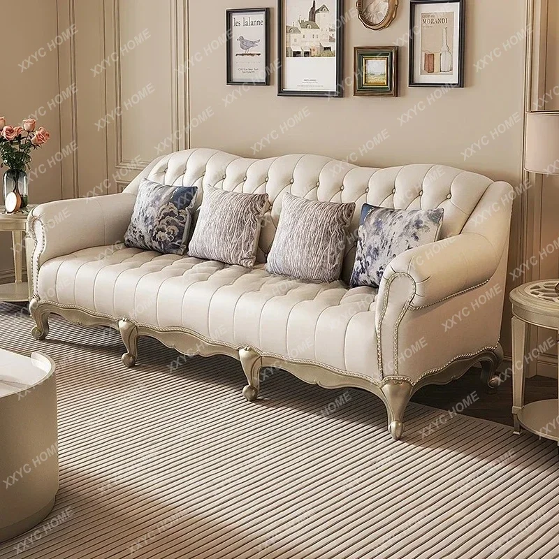 

A American leather sofa living room light luxury high-end combination sofa