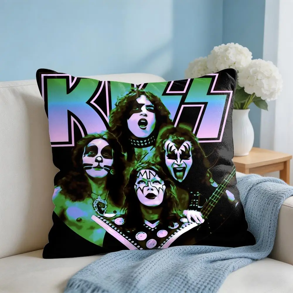 Rock K-Kiss Band Music Cushion Cover Square Pillow Bedroom Sofa Leisure Comfort Living Room Home Decoration 40X40