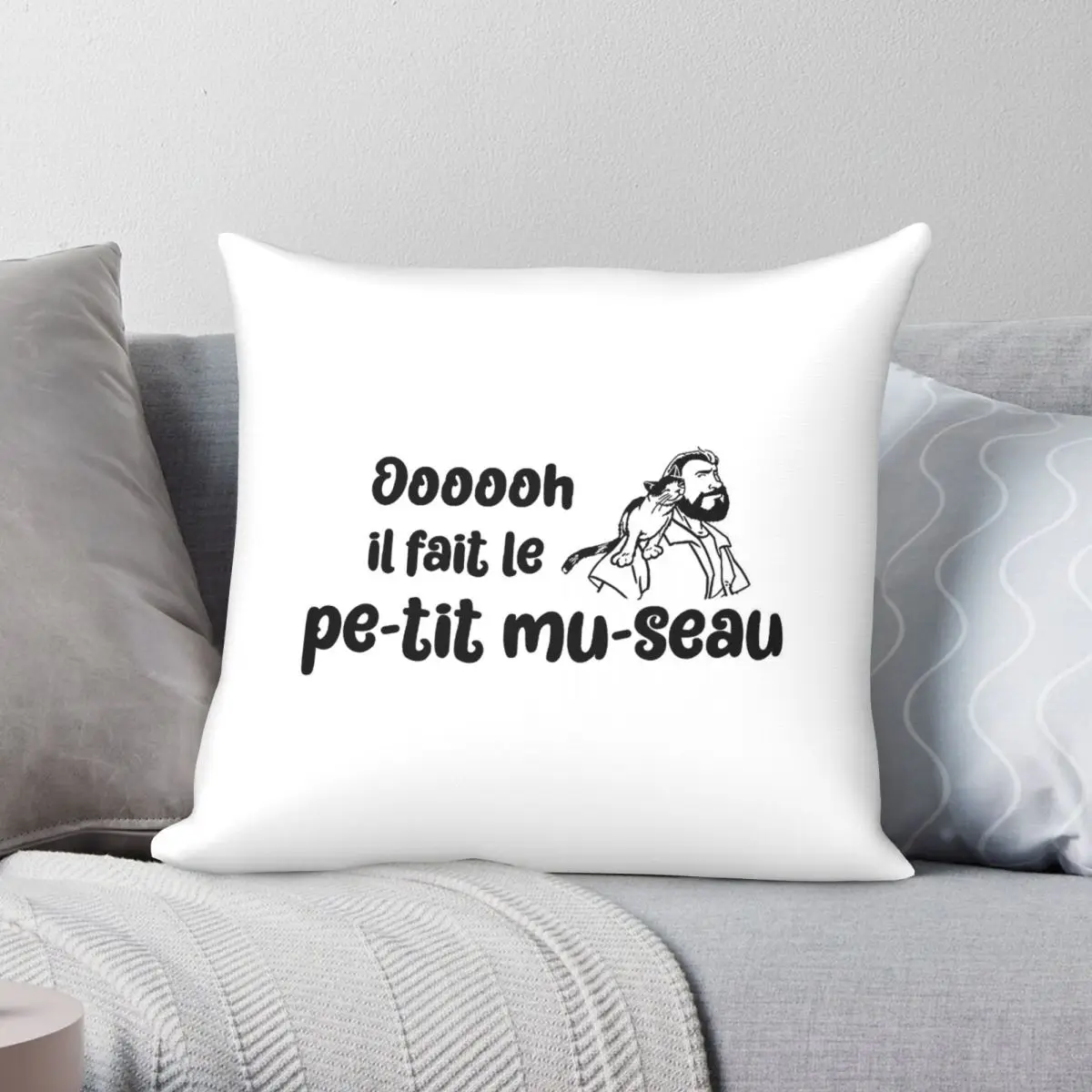 Toillettage Le Petit Museau Square Pillowcase Polyester Linen Velvet Pattern Zip Decor Pillow Case Sofa Cushion Case 18