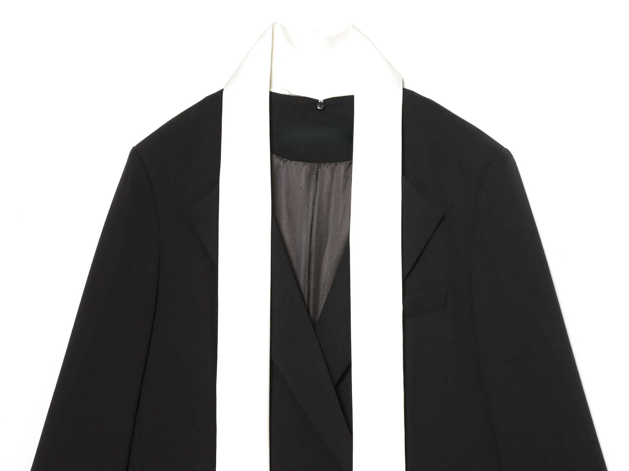 2025 зимний новый женский повседневный модный темпераментный пиджак с мягкими плечами и отложным воротником, съемный шарф