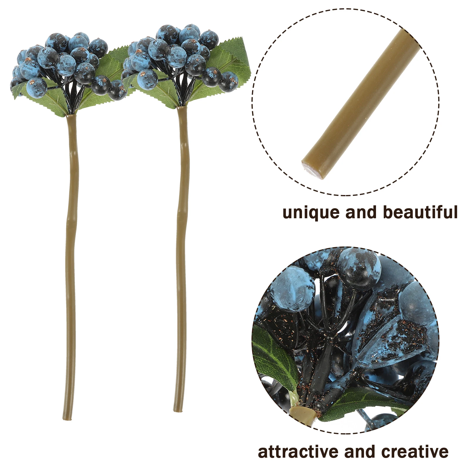 

5pcs Simulation Berry Branches Christmas Decorations Fake Stems For Xmas Wedding Party Home Vase Filler Artificial Flower Picks