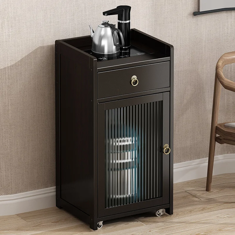 Mobile wheeled sofa cart side table tea bar machine kettle integrated side cabinet company office coffee table water dispenser