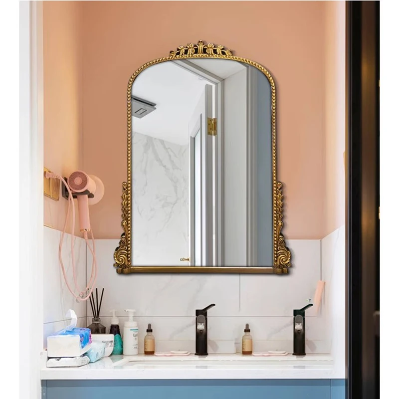 Nordic Retro Wall Decoration Mirrors Vintage Home Decor Living Room Desk Mirror Large Size Makeup Shower  Arts Bathroom mirrors