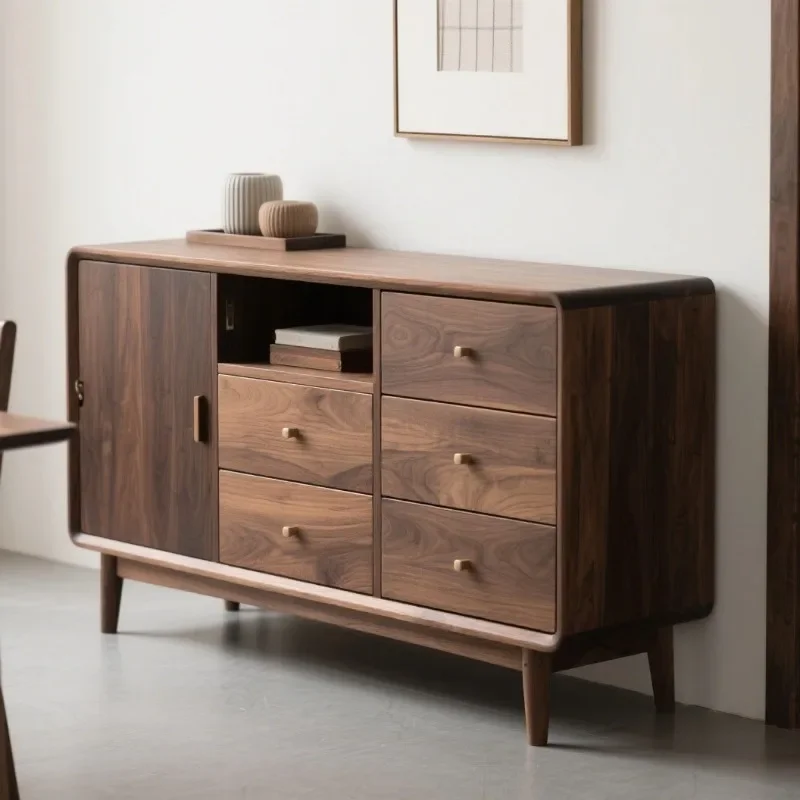 

dining side cabinet, modern simple light luxury solid wood chest cabinet, drawer locker storage cabinet