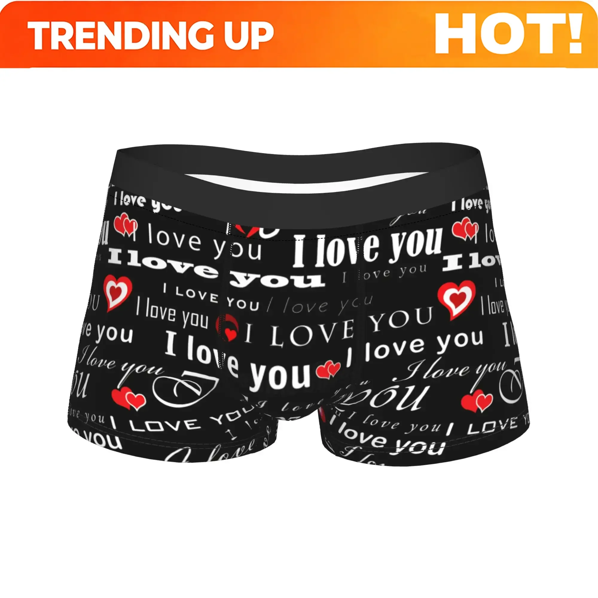 Customization Valentine's Day Love Heart Pattern Underwear Men Panties Print Comfortable Boxershorts High Quality Shorts Briefs