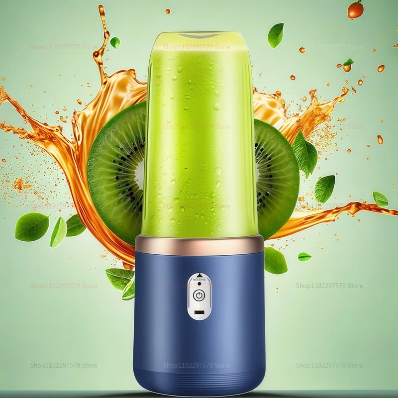 Double Cup Multifunction Juicer USB Rechargeable Fruit Blender 6 Blade Electric Portable Juicer Fruit Smoothie Milkshake Mixer