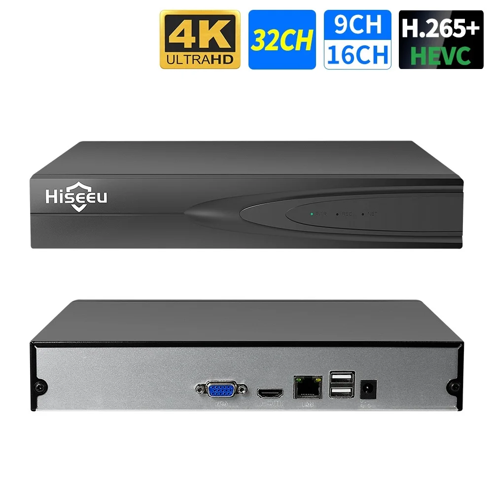 Go! H.265+ HEVC 8CH 16CH 32CH CCTV NVR 4K 8MP 5MP 4MP 3MP 2MP IP Network Video Recorder For Surveillance Camera System Kit