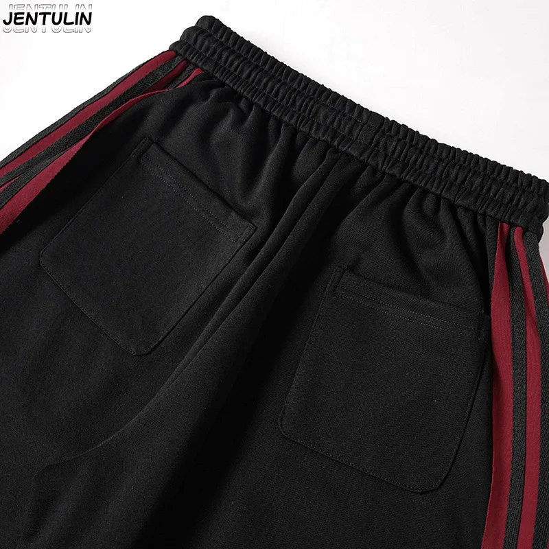 Harajuku Retro Striped Woven Sports Pants Embroidered Pattern Loose Wide Leg Youth Sports pants Suitable For Both Unisex Y2k