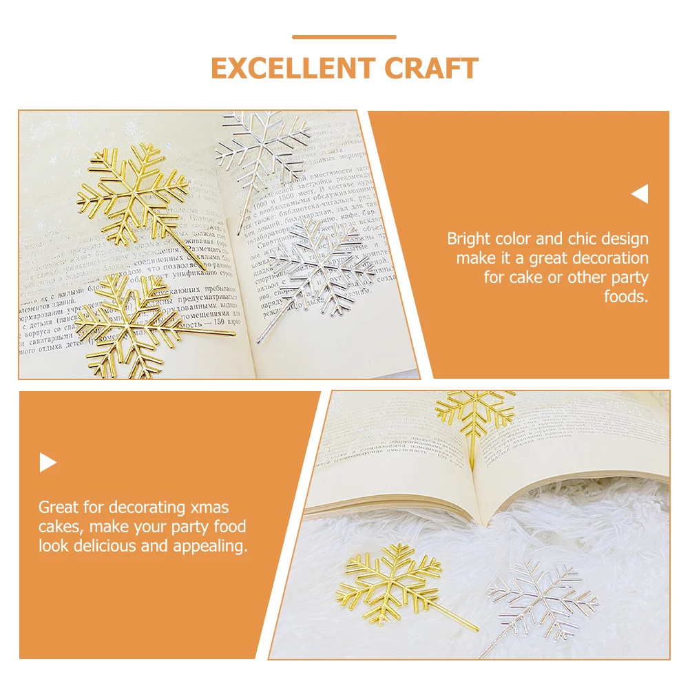 

3d Cake Insert Decoration Snowflakes Toppers Card Ornaments Cupcake Decorations