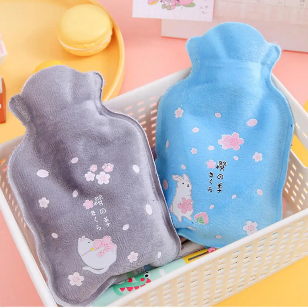 Hand Warmer Hot Water Bag Heat Warm Cute Cartoon Plush Hot Water Bottle Water Filling Keeping Coldproof Soft Warm Heating Pad