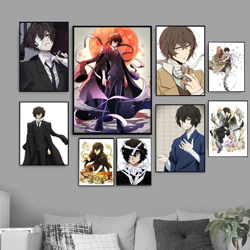 1pc Bungo Stray Dog Osamu Dazai Poster Paper Print Home Bedroom Entrance Bar Cafe Art Painting Decoration