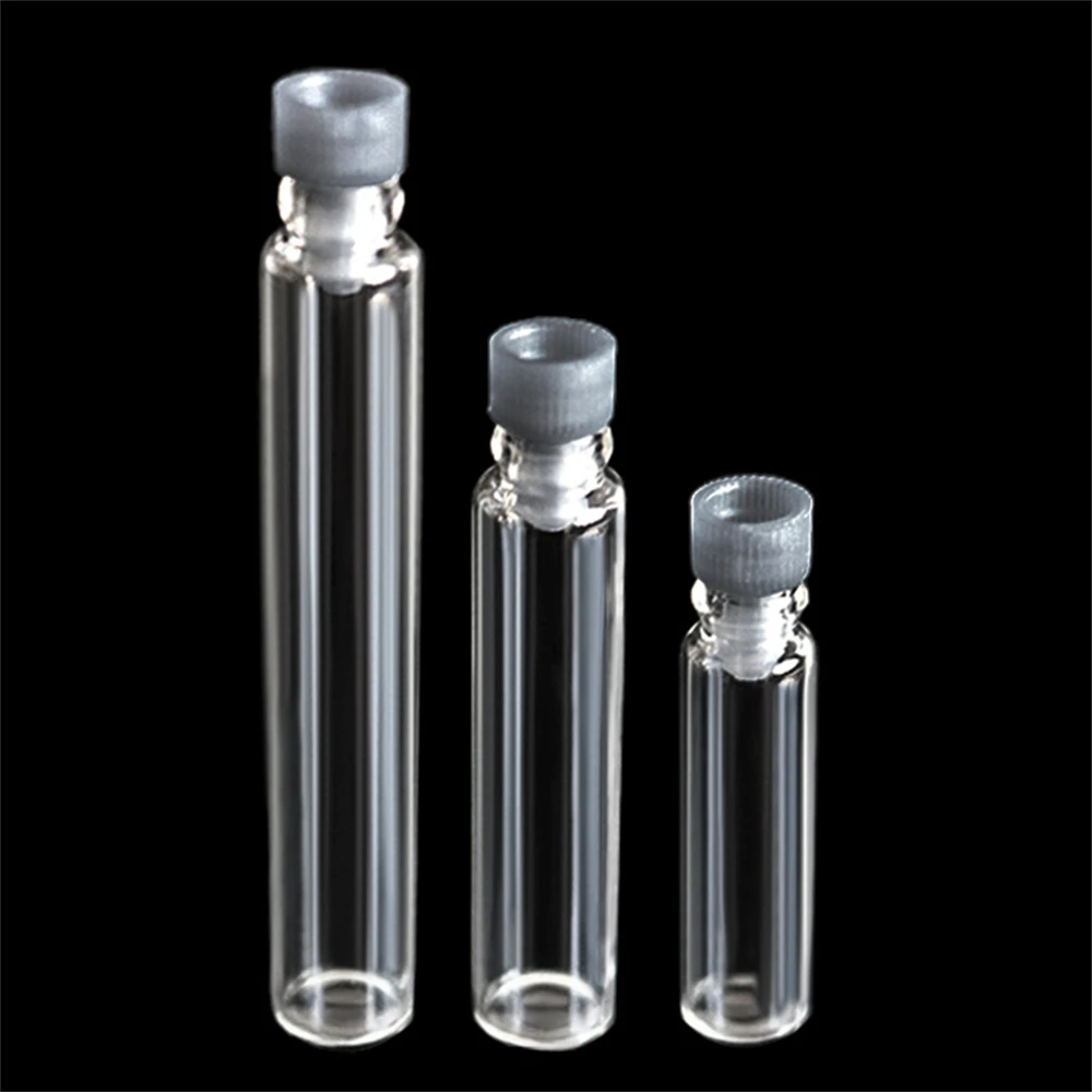 20Pcs 1/2/3ml Perfume Test Tube Bottle, Essential Oil Bottle, Subpackage Sample Glass Bottle, Mini Portable Trial Bottle