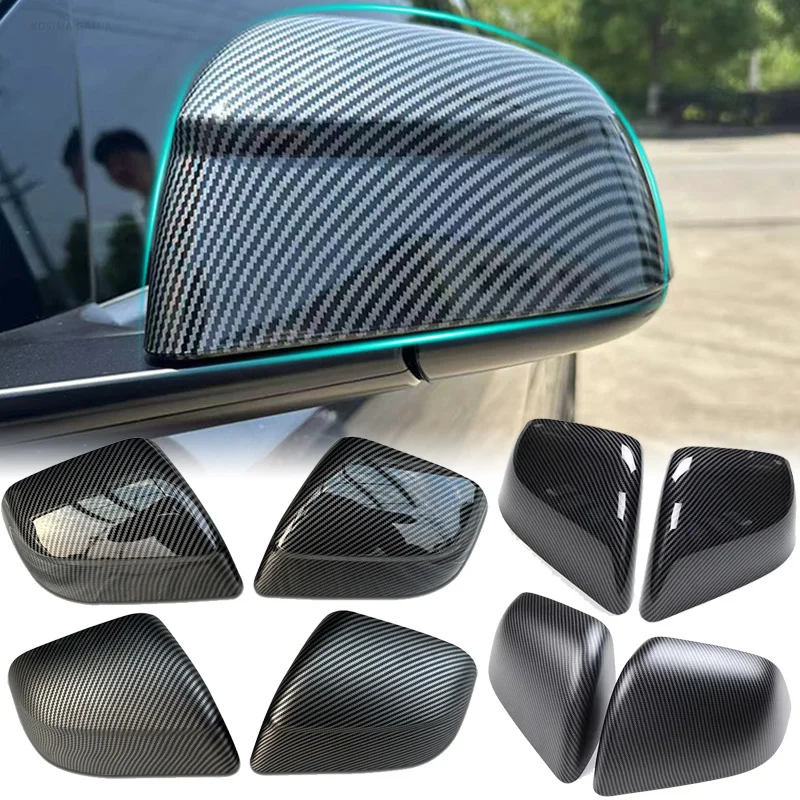 Auto-Rückspiegelabdeckung für Tesla Model Y Juniper 25-26 Model 3/Y ABS Carbonfaser Dekorative Schale Auto-Rückspiegelabdeckung Teile – Detail 1