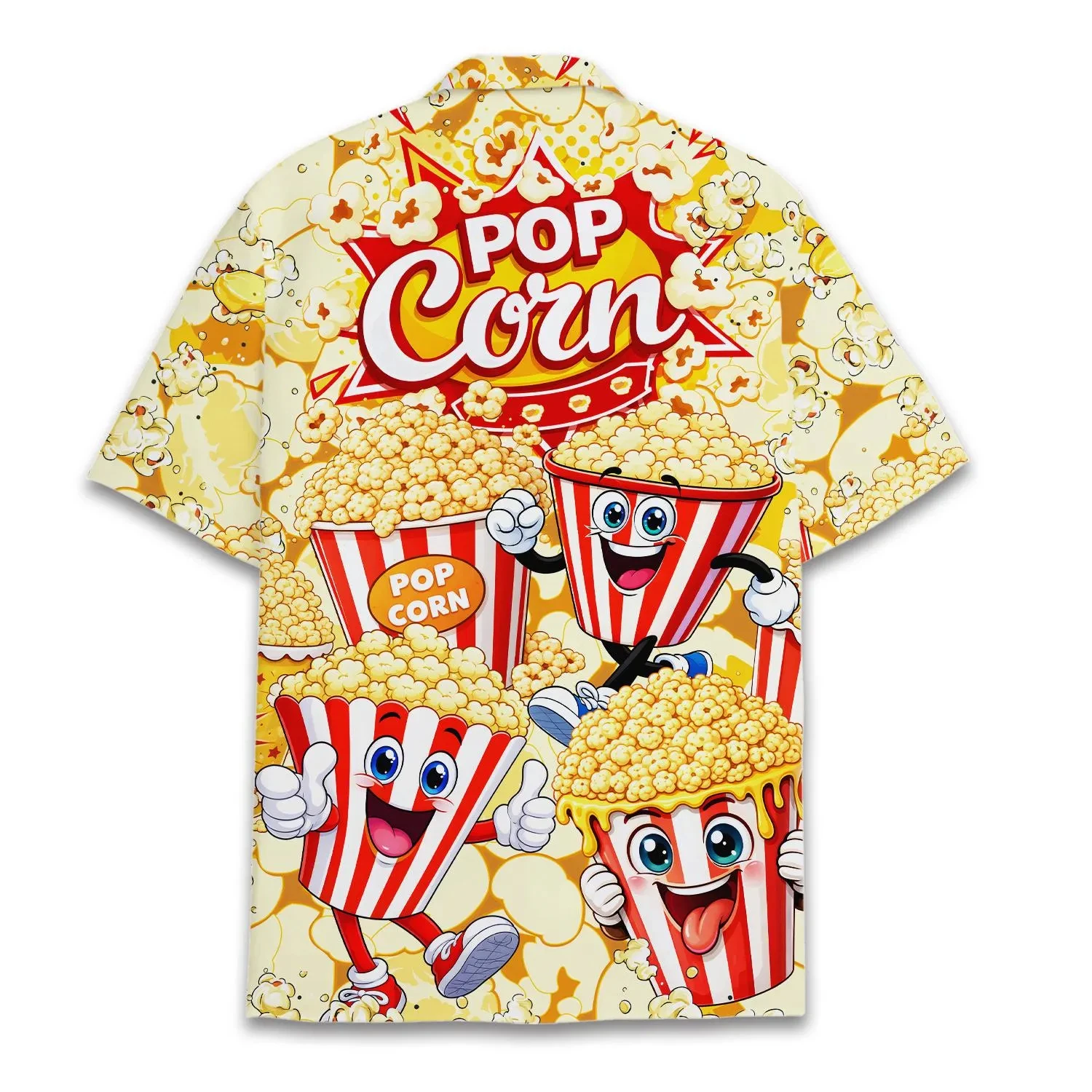 

Cinema Popcorn Hawaiian Shirt Men Women Youth, Movie Theater Snack Shirt, Funny Food Print Shirt Button Up, Film Night Outfit