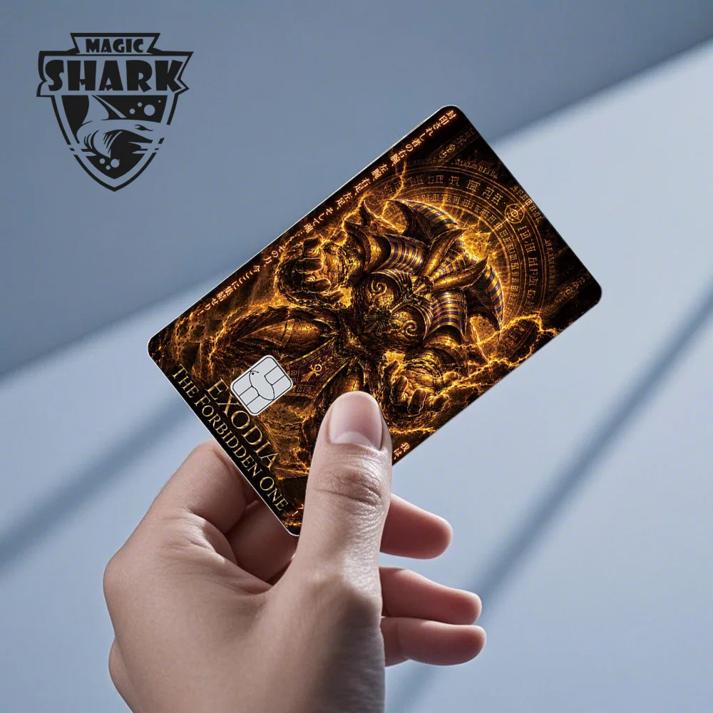 2026 New Magic Shark Yo-gi-oh Blue Eyes Dragon Dark Magican Girl Holographic Laser Skin Sticker Film for Credit Bank Debit Card view 5