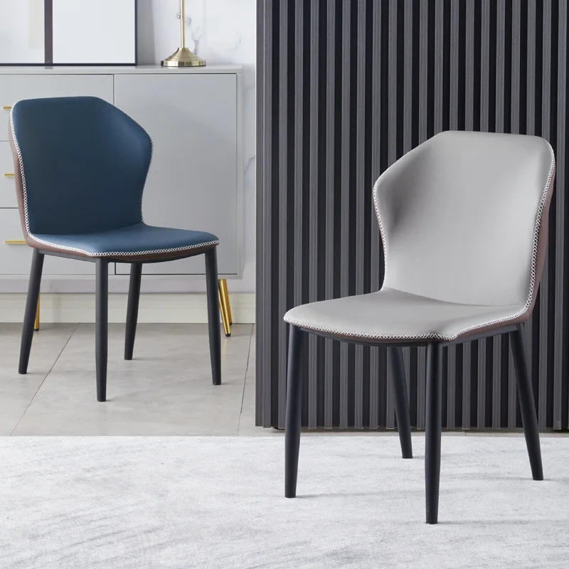 *For Comfortable High Density Foam Padding Ergonomic Backrest Eco Faux Leather Upholstered Accent Dining Room Chairs With Metal