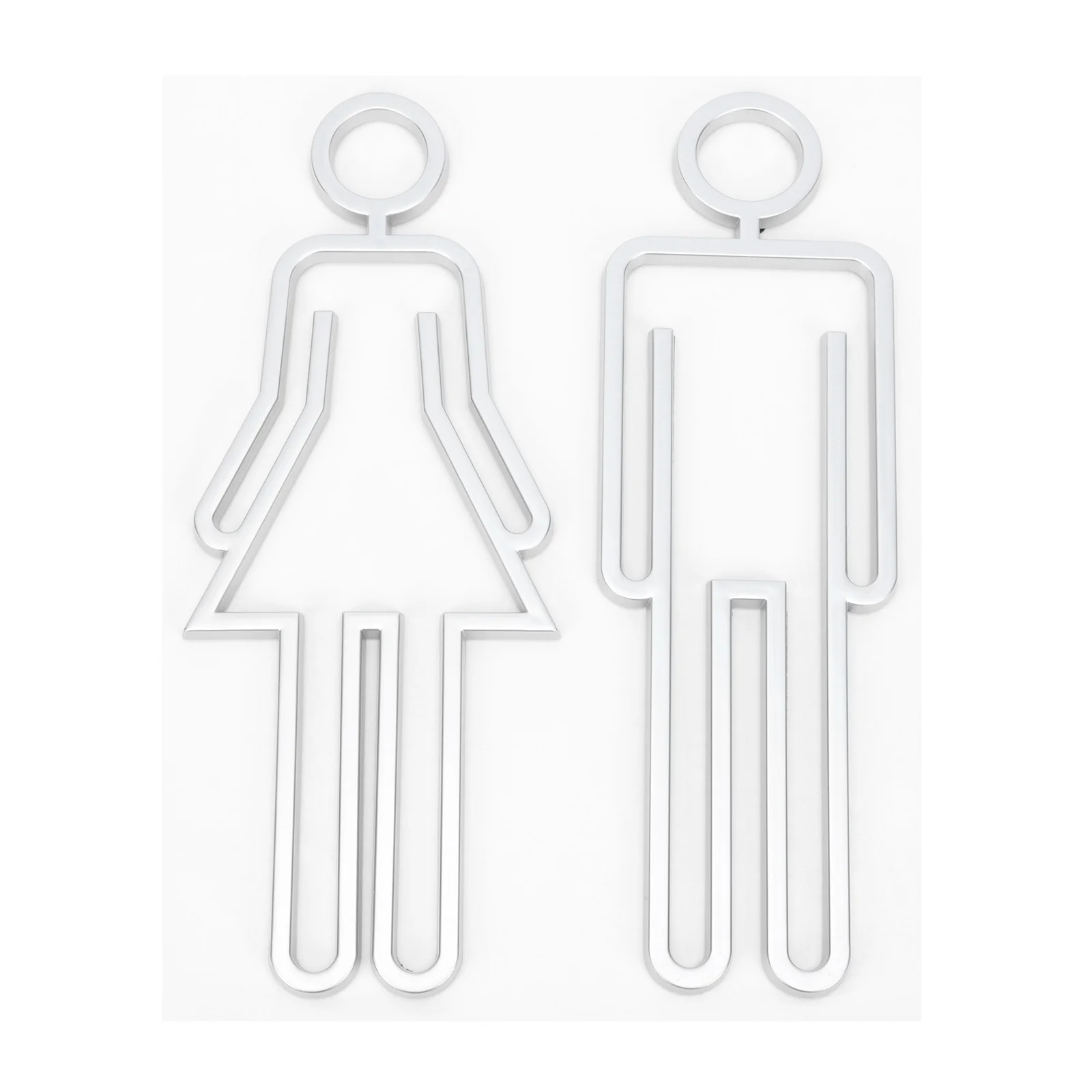 Stickers for Business Toilet Sign Decor Restroom Identification Signs Silver Abs Labels