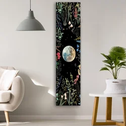 Planet Moon Flower Tapestry Tree Of Life Black Background Living Room Bedroom Bathroom Wall Hangings Home Decoration Decor