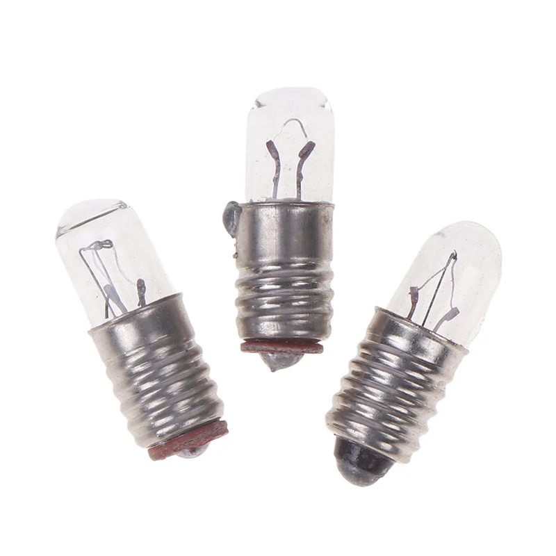 10 Pz/lotto Mini Indicatore Lampadina E5 Bocca A Vite Lampada In Miniatura Lampadina 6.3V 12V 24V 0.1A Piccola Lampadina Lampada di Segnalazione Perlina