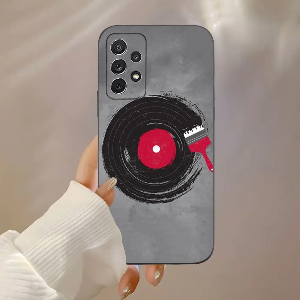 Vinyl DJ Record Art Phone Case For Samsung Galaxy A91,A80,A73,A72 ,A71,A53A52,A32 ,A31A22,A21s,A20,Black Cover