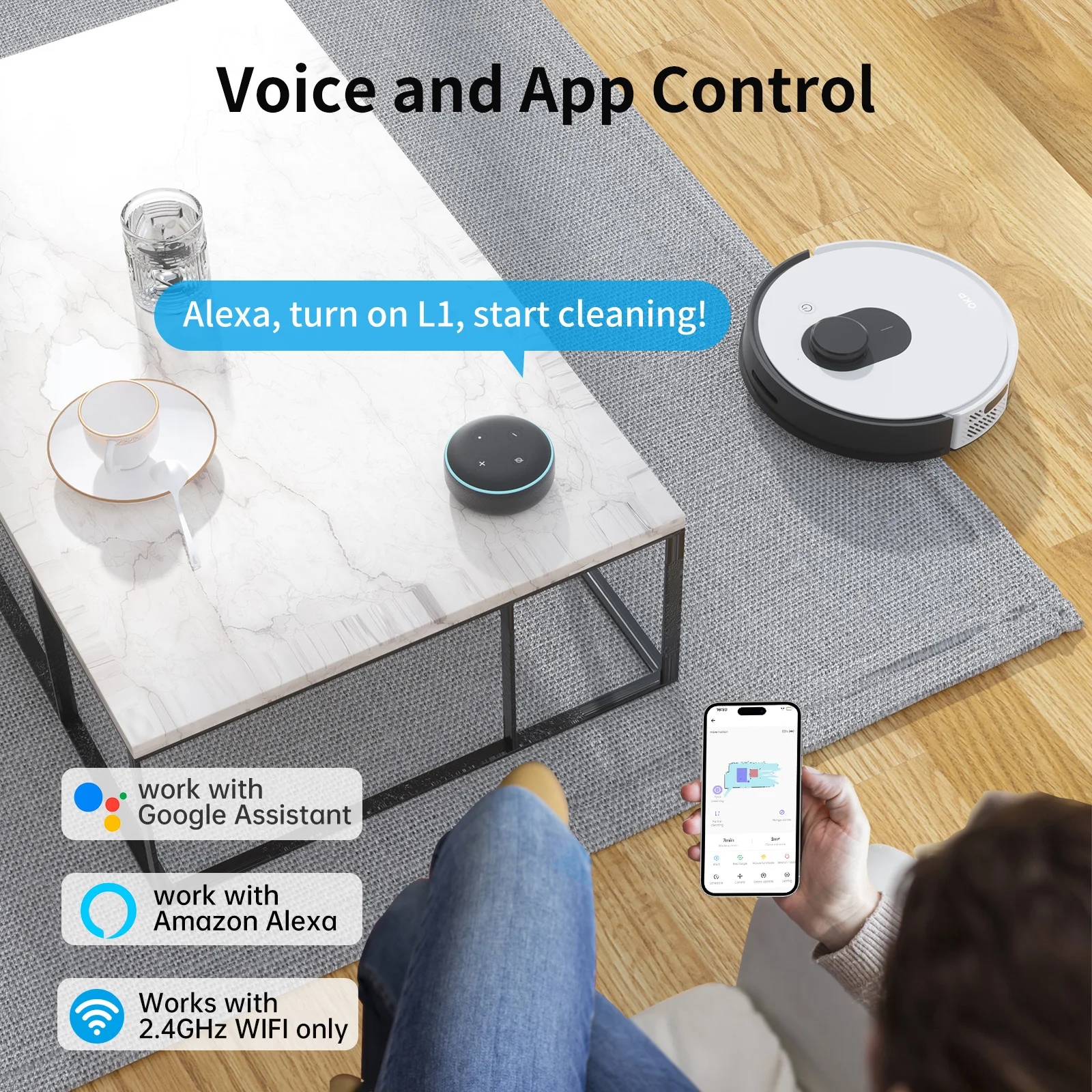 OKP L1 Robot Vacuums, LiDAR Navigation, 3800Pa Suction, 180mins, App/Alexa/WiFi/Google Control, Ideal for Pet Hair, Carpet